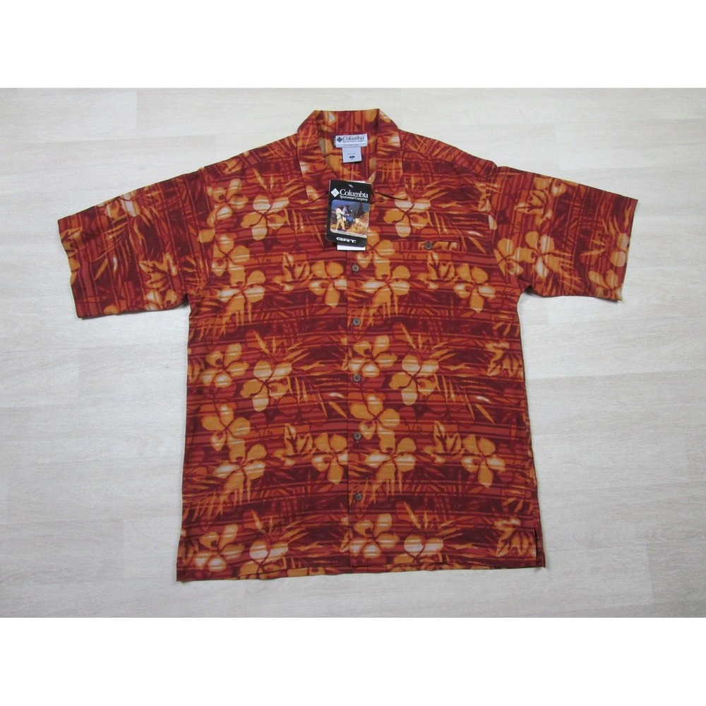 NWT - Columbia GRT Shirt Mens (L) AOP Button Up Outdoors Jungle Run Campshirt